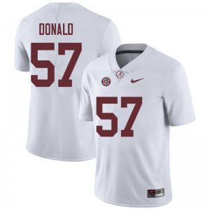 NCAA Men's Alabama Crimson Tide #57 Joe Donald Stitched College 2018 Nike Authentic White Football Jersey IE17L56KS